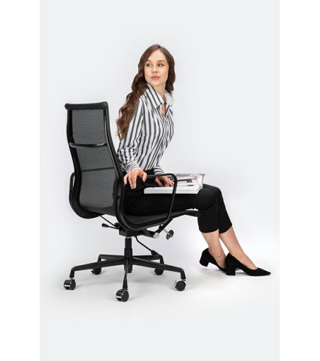Fotel biurowy AERON PREMIUM czarny - siatka, aluminium
