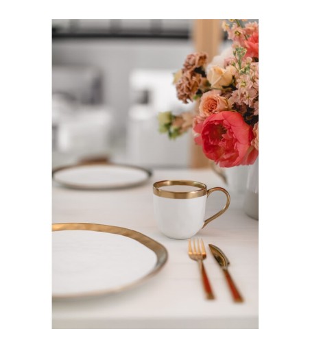 KARE kubek BELL biało-złoty