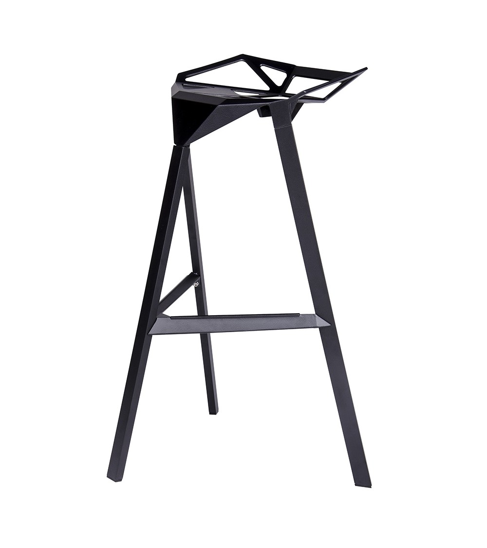 Krzesło barowe SPLIT PREMIUM czarne - aluminium