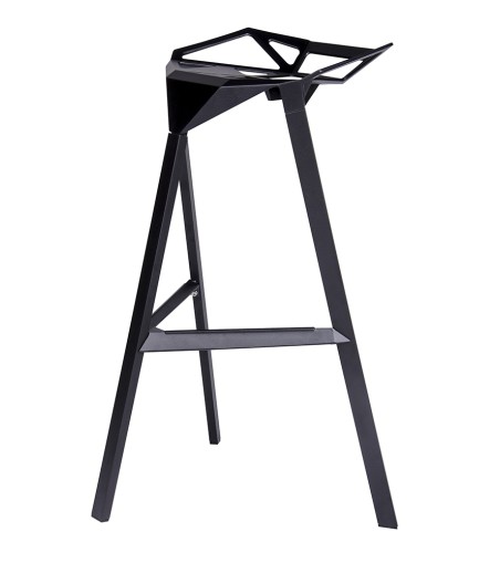 Krzesło barowe SPLIT PREMIUM czarne - aluminium