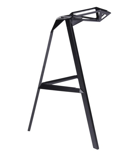 Krzesło barowe SPLIT PREMIUM czarne - aluminium