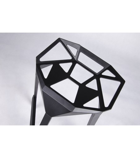 Krzesło barowe SPLIT PREMIUM czarne - aluminium