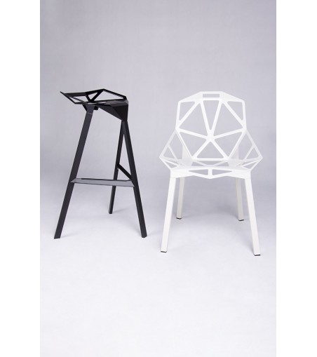 Krzesło barowe SPLIT PREMIUM czarne - aluminium