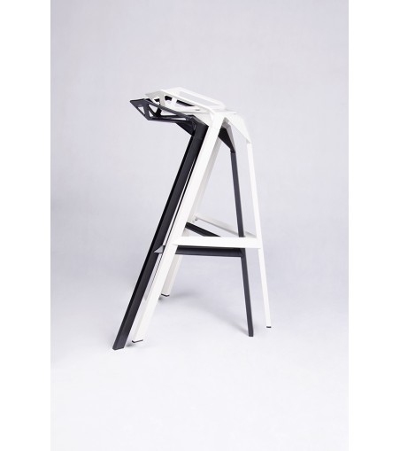 Krzesło barowe SPLIT PREMIUM czarne - aluminium