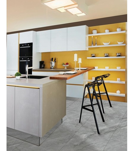 Krzesło barowe SPLIT PREMIUM czarne - aluminium