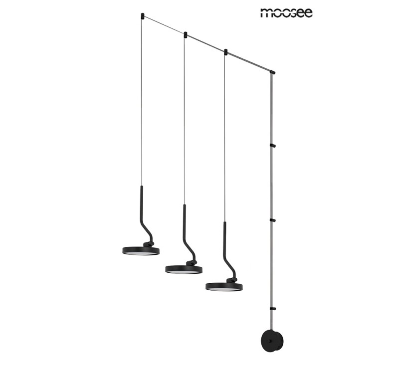 MOOSEE lampa ścienna FLAT 3 czarna