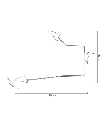 MOOSEE lampa ścienna RAVEN 2 - aluminium, stal węglowa