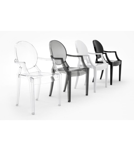 Krzesło LOUIS czarne - poliwęglan