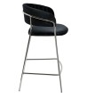 Krzesło barowe MARGO 65 czarny - welur, podstawa chromowana