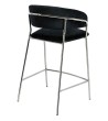 Krzesło barowe MARGO 65 czarny - welur, podstawa chromowana