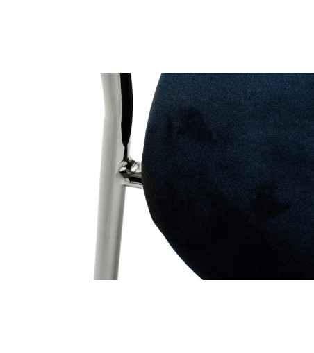 Krzesło barowe MARGO 65 czarny - welur, podstawa chromowana