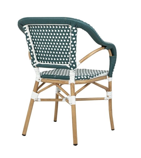 Krzesło ogrodowe CAFE MIRAMAR turkus /    morski rattan