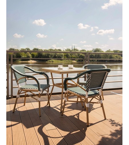 Krzesło ogrodowe CAFE MIRAMAR turkus /    morski rattan