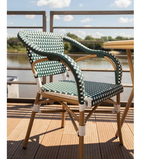 Krzesło ogrodowe CAFE MIRAMAR turkus /    morski rattan