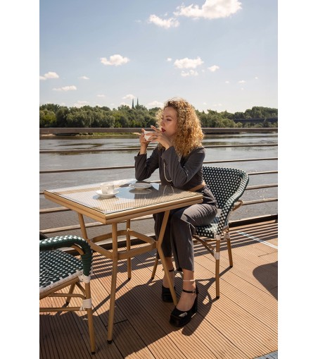 Krzesło ogrodowe CAFE MIRAMAR turkus /    morski rattan