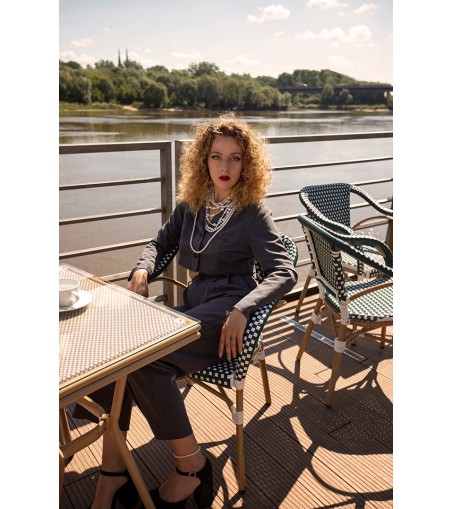 Krzesło ogrodowe CAFE MIRAMAR turkus /    morski rattan