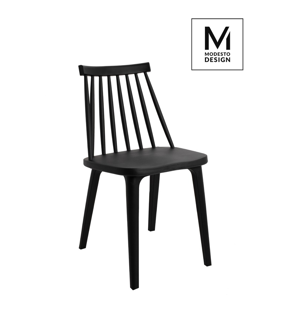 MODESTO krzesło RIBS BLACK czarne - polipropylen