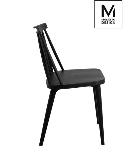 MODESTO krzesło RIBS BLACK czarne - polipropylen