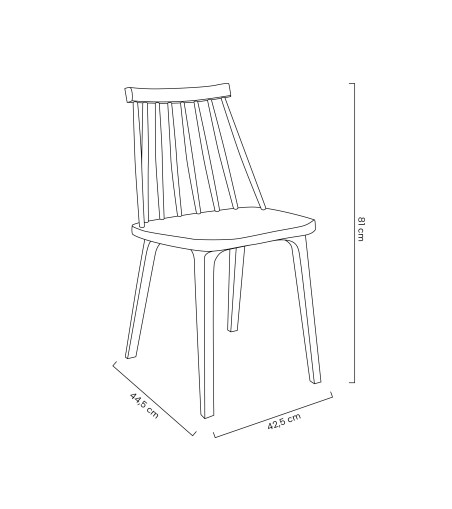 MODESTO krzesło RIBS BLACK czarne - polipropylen