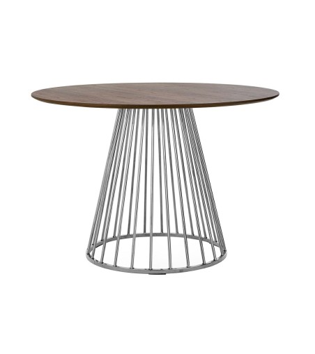 Stół GLAM WALNUT 110 - fornir orzechowy, chromowana podstawa