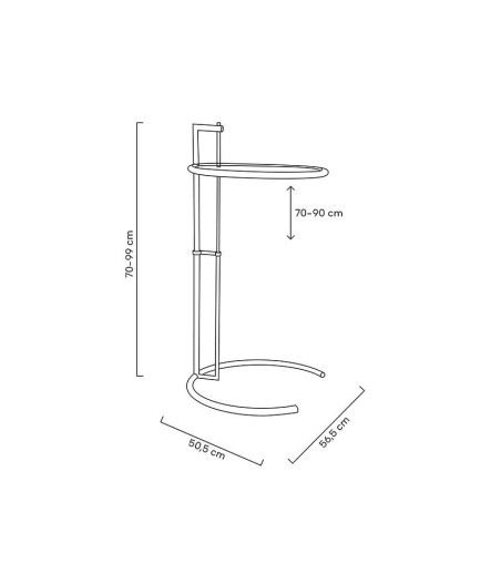 Stolik GREY chromowany - stal             galwanizowana, szkło