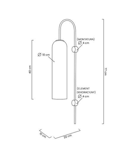 MOOSEE lampa ścienna SLACK złota / biała