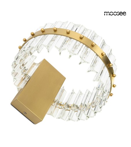 MOOSEE lampa ścienna SATURNUS WALL złota - LED, kryształ, stal szczotkowana