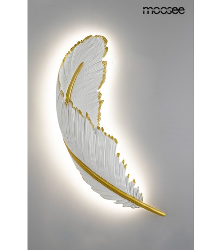 MOOSEE lampa ścienna PIÓRKO  biała / złota