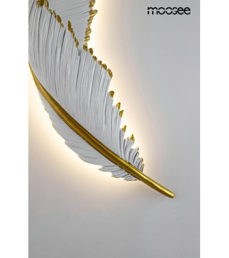 MOOSEE lampa ścienna PIÓRKO  biała / złota