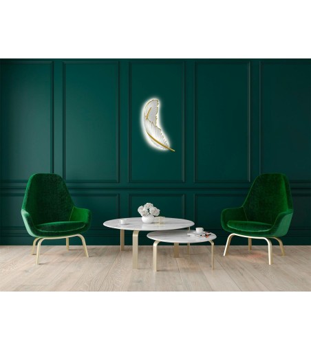 MOOSEE lampa ścienna PIÓRKO  biała / złota