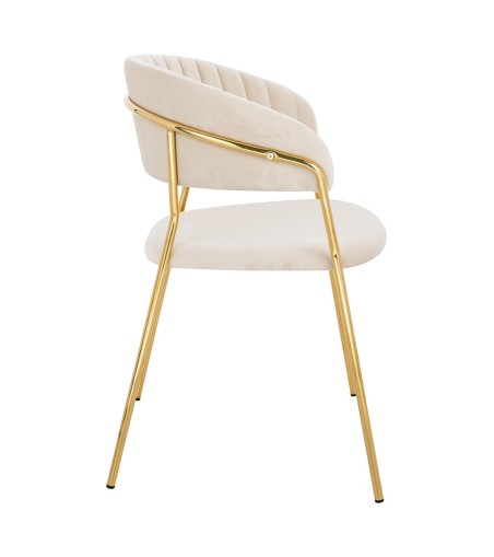 Krzesło MARGO beżowe - welur, podstawa złota