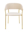 Krzesło MARGO beżowe - welur, podstawa złota