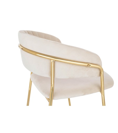 Krzesło MARGO beżowe - welur, podstawa złota