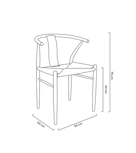 Krzesło WISHBONE METAL naturalne