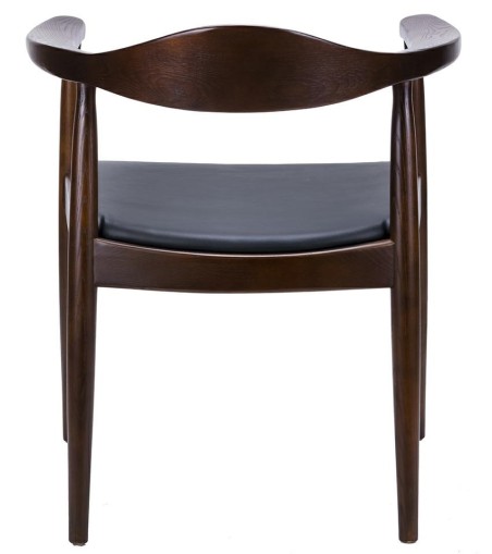 Krzesło KENNEDY ciemnobrązowe - drewno jesion, ekoskóra