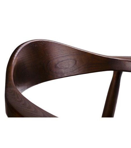 Krzesło KENNEDY ciemnobrązowe - drewno jesion, ekoskóra