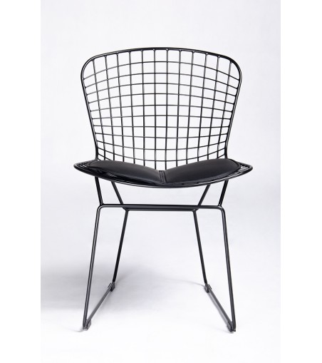 Krzesło NET SOFT czarne - czarna poduszka, metal