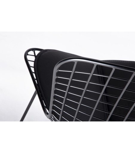 Krzesło NET SOFT czarne - czarna poduszka, metal