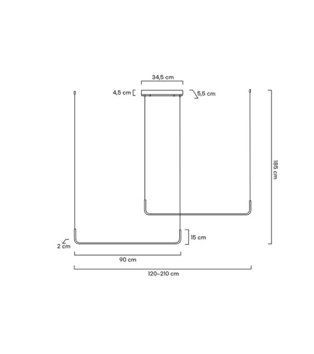 MOOSEE lampa wisząca SHAPE DUO 120 czarna