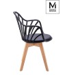 MODESTO krzesło ALBERT ARM czarne - polipropylen, ekoskóra, drewno bukowe