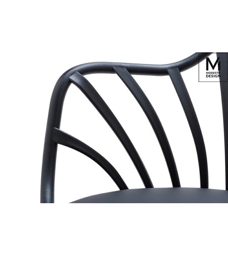 MODESTO krzesło ALBERT ARM czarne - polipropylen, ekoskóra, drewno bukowe