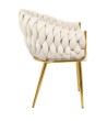 Krzesło TRESSE beżowe - welur, podstawa złota
