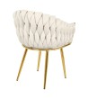 Krzesło TRESSE beżowe - welur, podstawa złota
