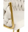 Krzesło TRESSE beżowe - welur, podstawa złota