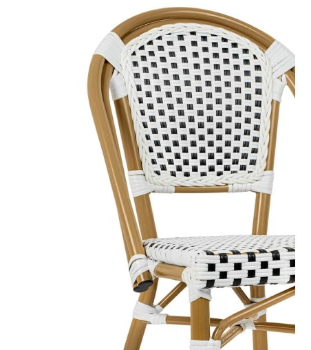 Krzesło ogrodowe CAFE PARIS białe rattan