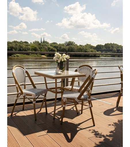 Krzesło ogrodowe CAFE PARIS białe rattan