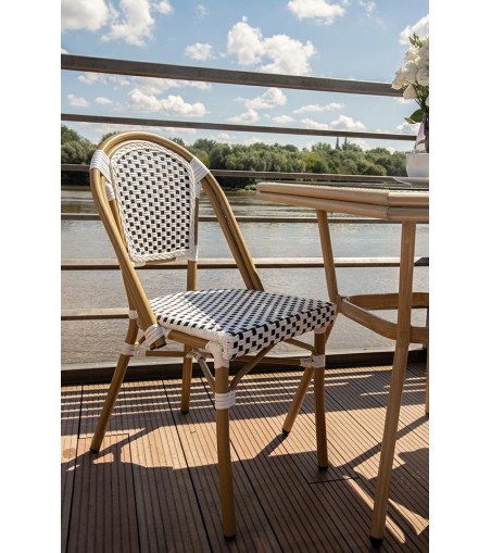 Krzesło ogrodowe CAFE PARIS białe rattan