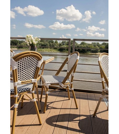 Krzesło ogrodowe CAFE PARIS białe rattan
