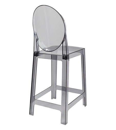 Krzesło barowe VICTORIA 65 cm dymione - poliwęglan