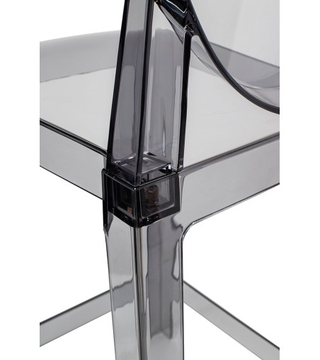 Krzesło barowe VICTORIA 65 cm dymione - poliwęglan